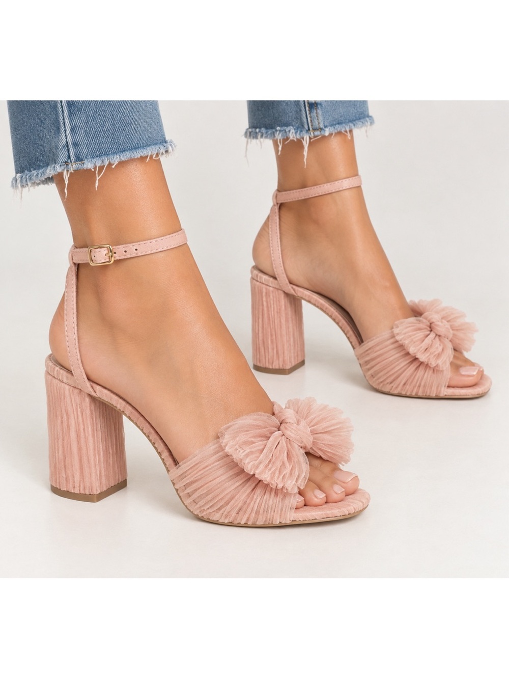 Loeffler Randall Camellia Beauty Pleated Bow Heel size 7 NEW